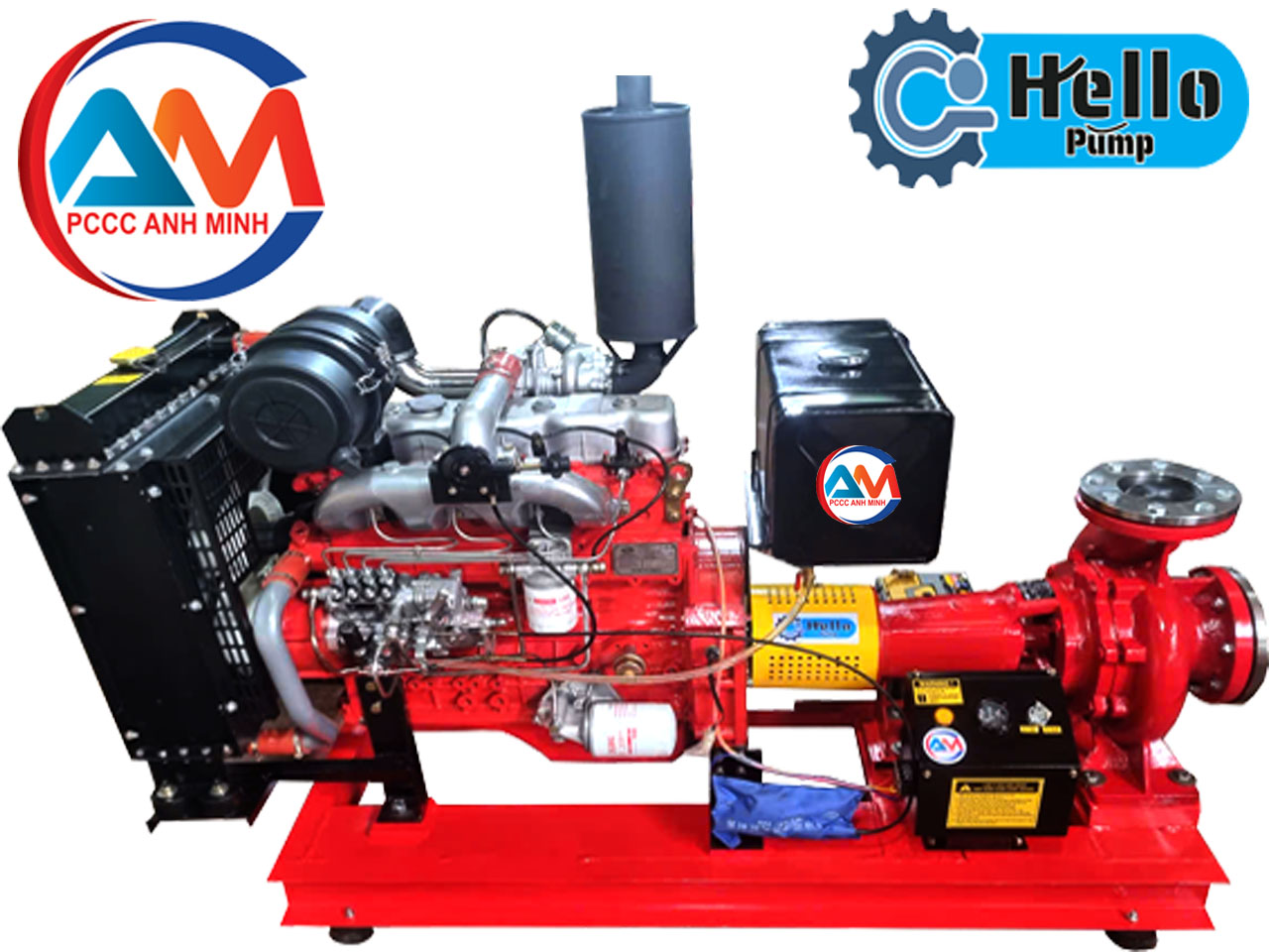 MÁY BƠM DIESEL ĐỘNG CƠ POWE + ĐẦU BƠM HELLO